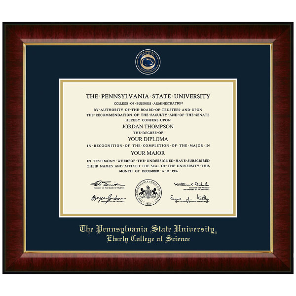 #113 Eberly College of Science diploma frame Masterpiece Medallion in Murano (Cherry)